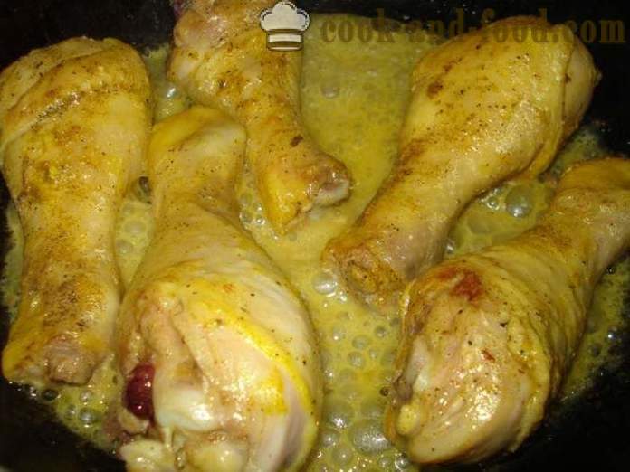 Peha ayam dalam sos soya - kedua-dua lazat untuk memasak drumsticks ayam dalam kuali menggoreng, langkah demi langkah resipi foto