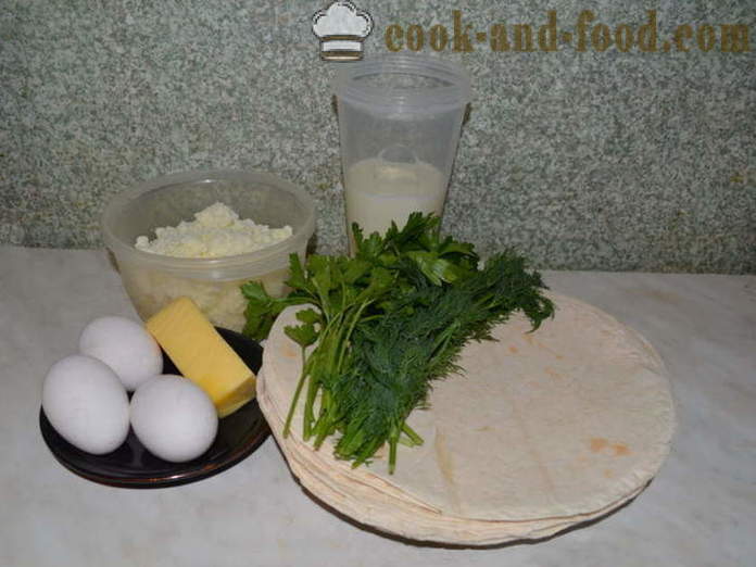 Pie roti pita dengan keju dalam ketuhar - bagaimana untuk memasak pita pai dengan keju dan herba, dengan langkah demi langkah resipi foto