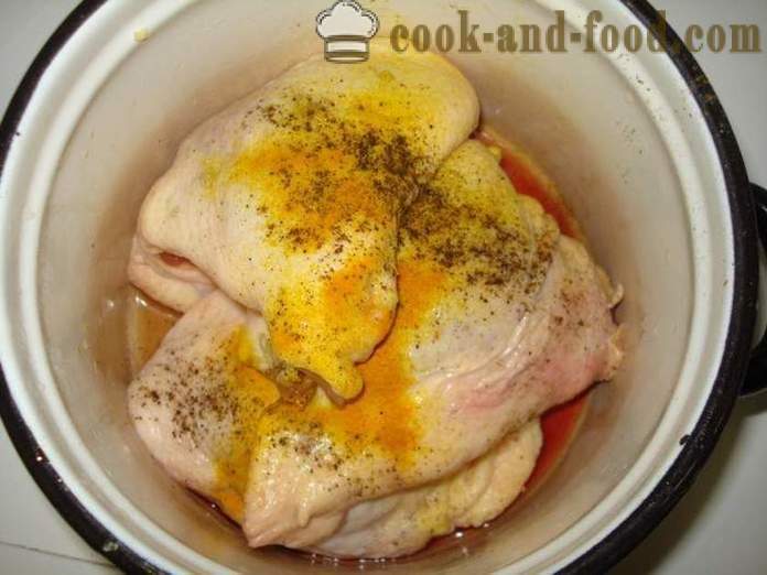Paha Panggang ayam dalam foil yang - seperti paha ayam lazat dibakar di dalam oven, dengan langkah demi langkah resipi foto