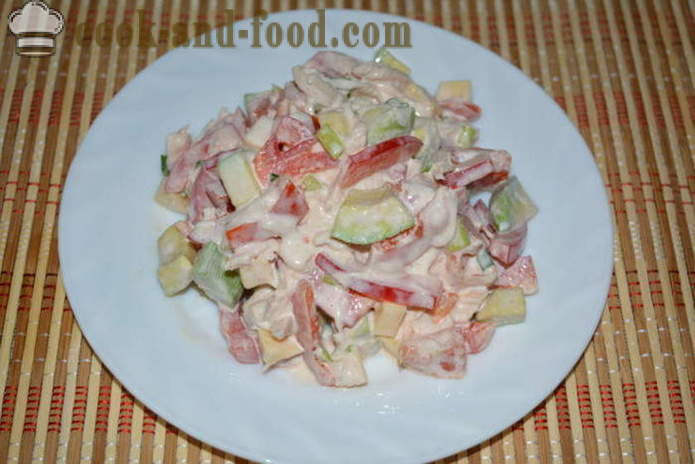 A salad lazat dengan alpukat dan dada ayam - bagaimana untuk menyediakan salad dengan alpukat dan ayam, dengan langkah demi langkah resipi foto