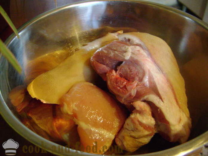 Daging dibeku dan otot buatan sendiri - untuk menyediakan daging jellied dan otot untuk membuat di rumah, langkah demi langkah resipi foto
