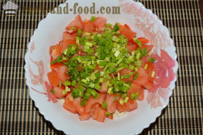 Salad dengan kubis Cina, tomato dan lada - bagaimana untuk menyediakan salad kubis Cina, satu langkah demi langkah resipi foto