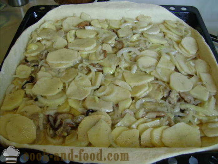 Pai yis dengan kentang dan cendawan - bagaimana untuk memasak pai dengan cendawan dan kentang, dengan langkah demi langkah resipi foto