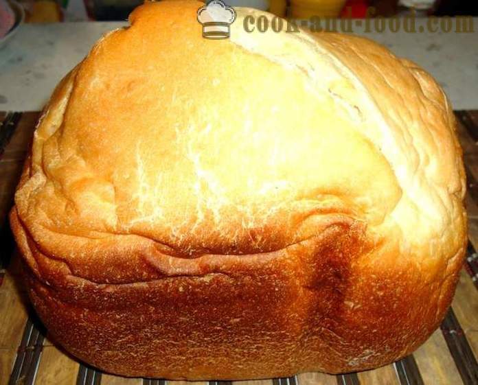 Roti buatan sendiri mudah dalam pembuat roti - bagaimana untuk membakar roti dalam pembuat roti di rumah, langkah demi langkah resipi foto