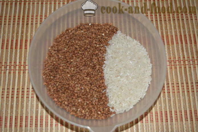 Buckwheat dengan nasi dan daging dalam multivarka - bagaimana untuk menghasilkan beras dengan soba dalam multivarka, langkah demi langkah resipi foto