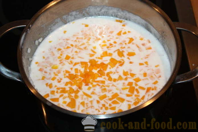 Bubur nasi dengan labu susu - bagaimana untuk memasak bubur nasi dengan labu di atas pinggan, dengan langkah demi langkah resipi foto