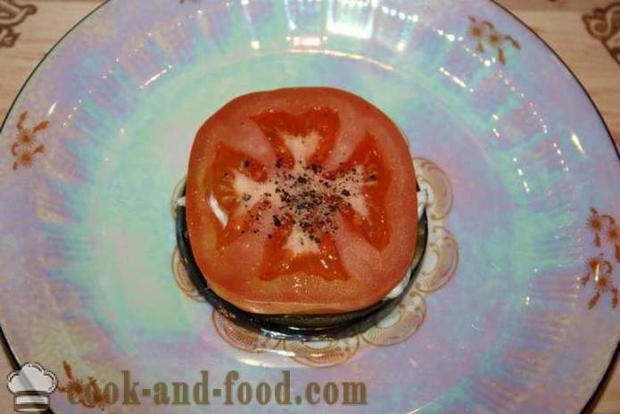 Pembuka selera sejuk terung dengan tomato dan mozzarella - bagaimana untuk memasak hidangan pembuka terung di atas meja perayaan, langkah demi langkah resipi foto