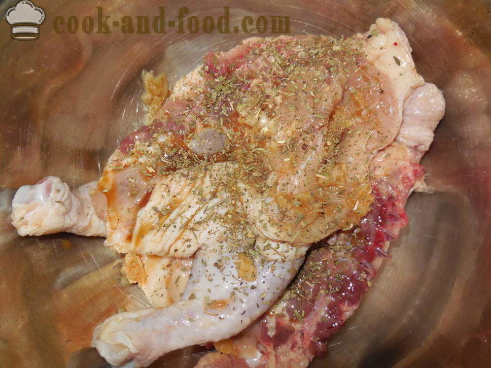 Ayam tembakau multivarka - bagaimana untuk memasak ayam dalam tembakau multivarka-cooker, langkah demi langkah resipi foto