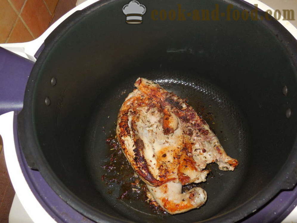 Ayam tembakau multivarka - bagaimana untuk memasak ayam dalam tembakau multivarka-cooker, langkah demi langkah resipi foto
