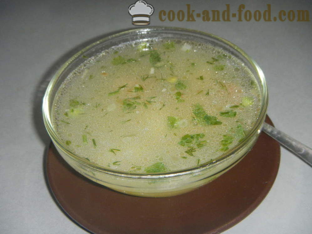 Sup ayam dengan kacang hijau - bagaimana untuk memasak sup dengan kacang hijau beku atau segar, dengan langkah demi langkah resipi foto