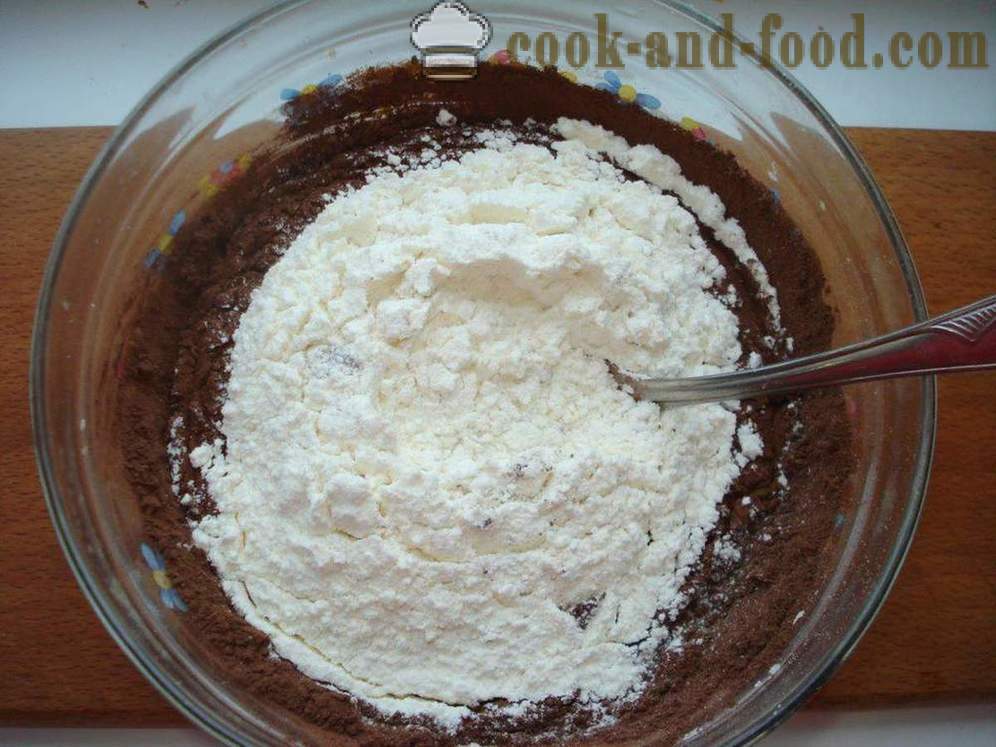 Homemade cookies cip coklat dengan koko dengan cepat dan mudah - bagaimana untuk memasak cookies cip coklat di rumah, langkah demi langkah resipi foto