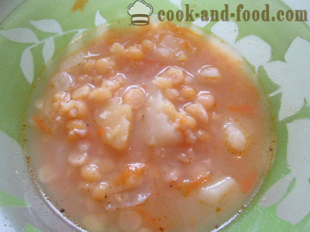 Sup kacang lazat tanpa daging - bagaimana untuk memasak sup kacang tanpa daging, satu langkah demi langkah resipi foto