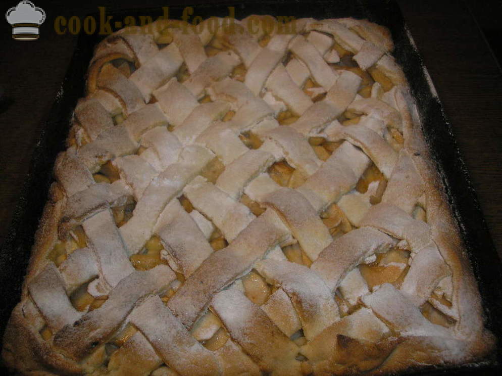Terbuka epal pai doh - bagaimana untuk memasak pai epal doh, langkah demi langkah resipi foto