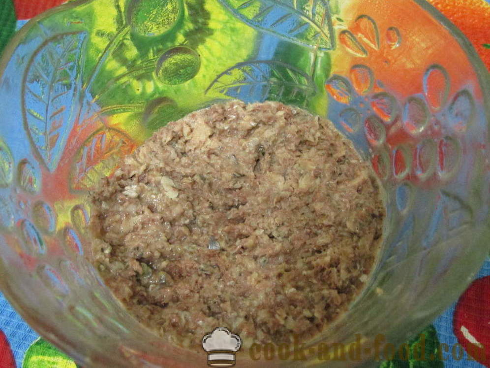 Salad Mimosa dengan tin dan diproses keju - bagaimana untuk menyediakan salad dengan Mimosa Canned tanpa minyak, langkah demi langkah resipi foto