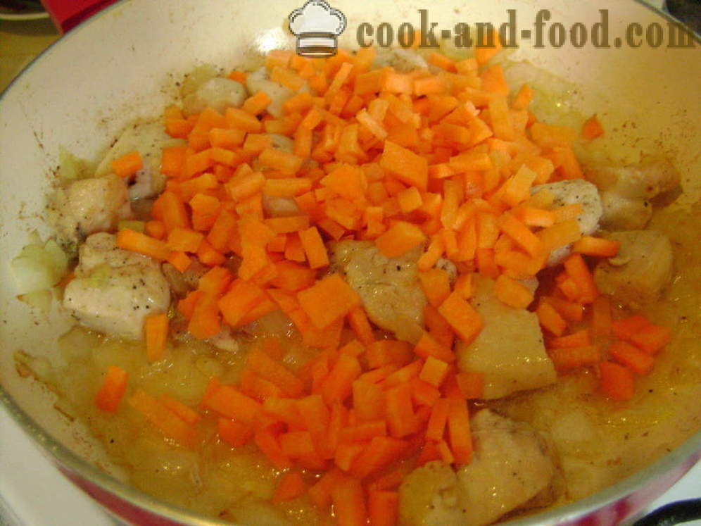 Pilaf dengan ayam dalam kuali - bagaimana untuk memasak risotto dengan ayam, langkah demi langkah resipi foto