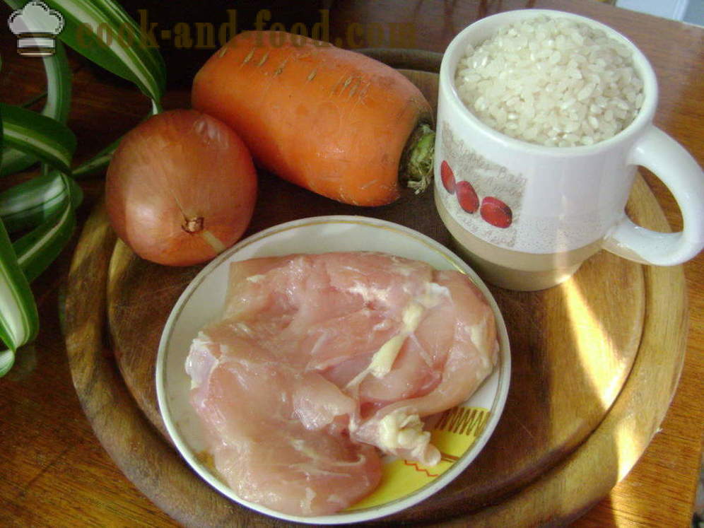 Pilaf dengan ayam dalam kuali - bagaimana untuk memasak risotto dengan ayam, langkah demi langkah resipi foto