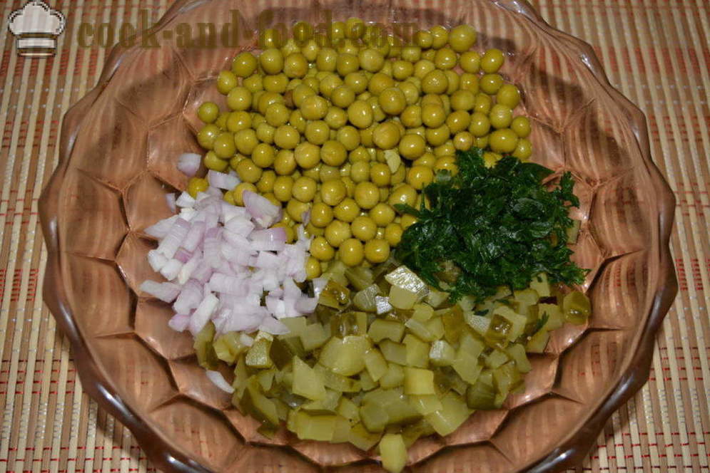Salad dengan jeruk dan kacang hijau tergesa-gesa - bagaimana untuk memasak salad yang lazat timun jeruk dan kacang, langkah demi langkah resipi foto
