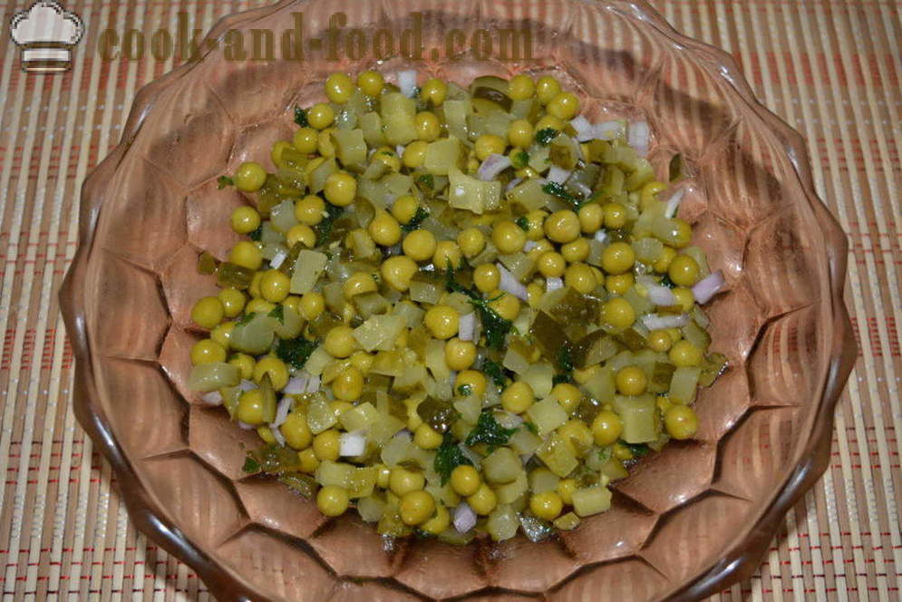 Salad dengan jeruk dan kacang hijau tergesa-gesa - bagaimana untuk memasak salad yang lazat timun jeruk dan kacang, langkah demi langkah resipi foto