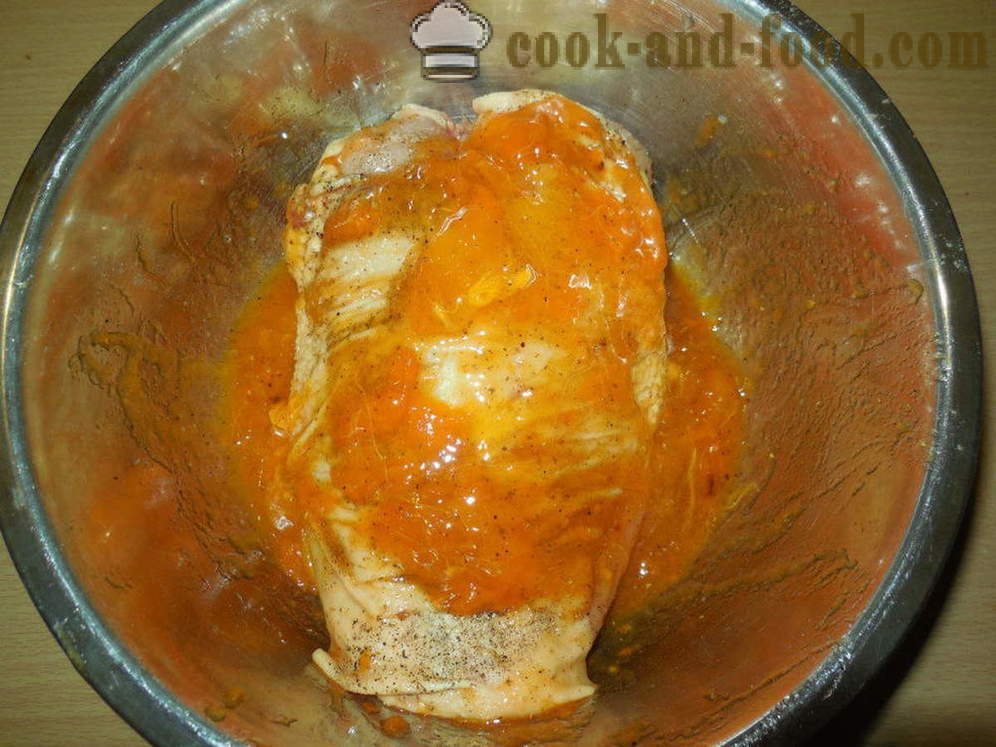 Dada ayam berair dibakar di dalam oven - bagaimana untuk memasak dada ayam di dalam oven, dengan langkah demi langkah resipi foto