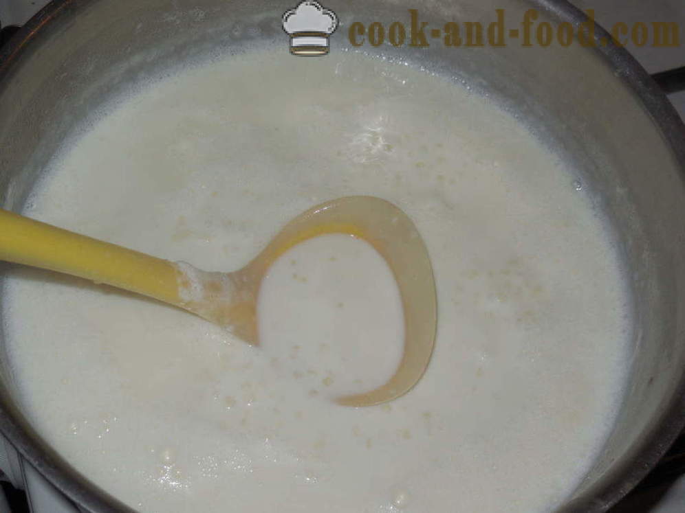 Sago susu bubur - bagaimana untuk memasak bubur daripada susu sagu, langkah demi langkah resipi foto
