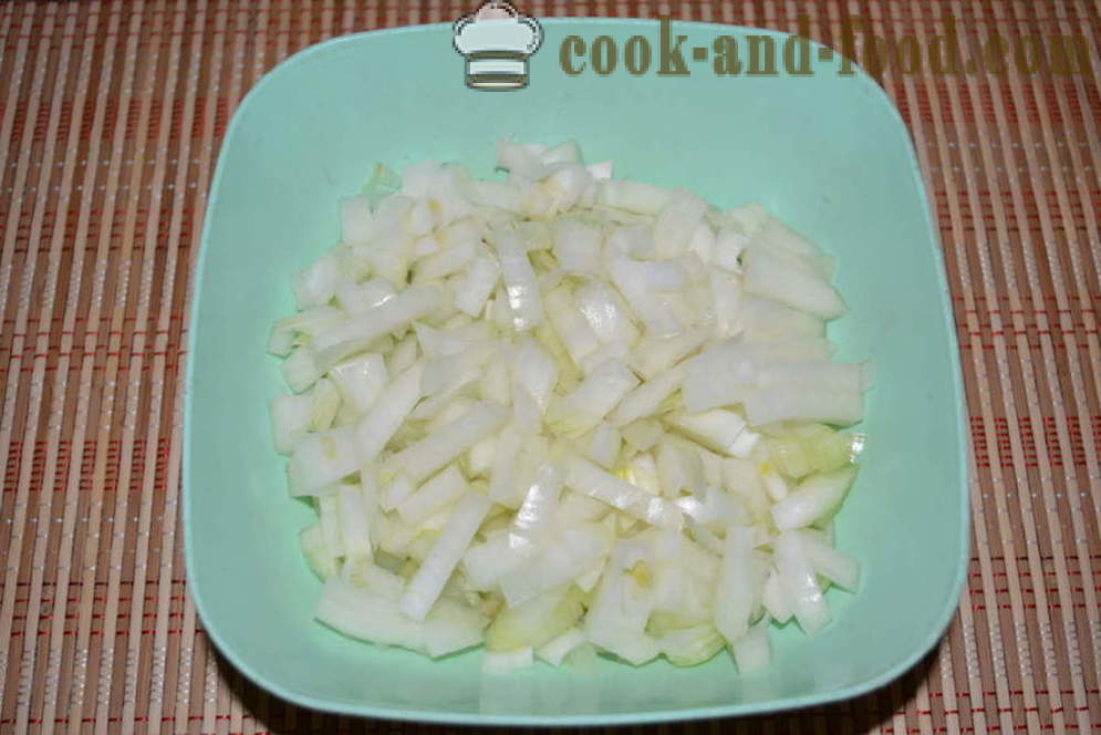 Salad bawang bawang dengan telur dan mayonis - bagaimana untuk memasak salad bawang, langkah demi langkah resipi foto