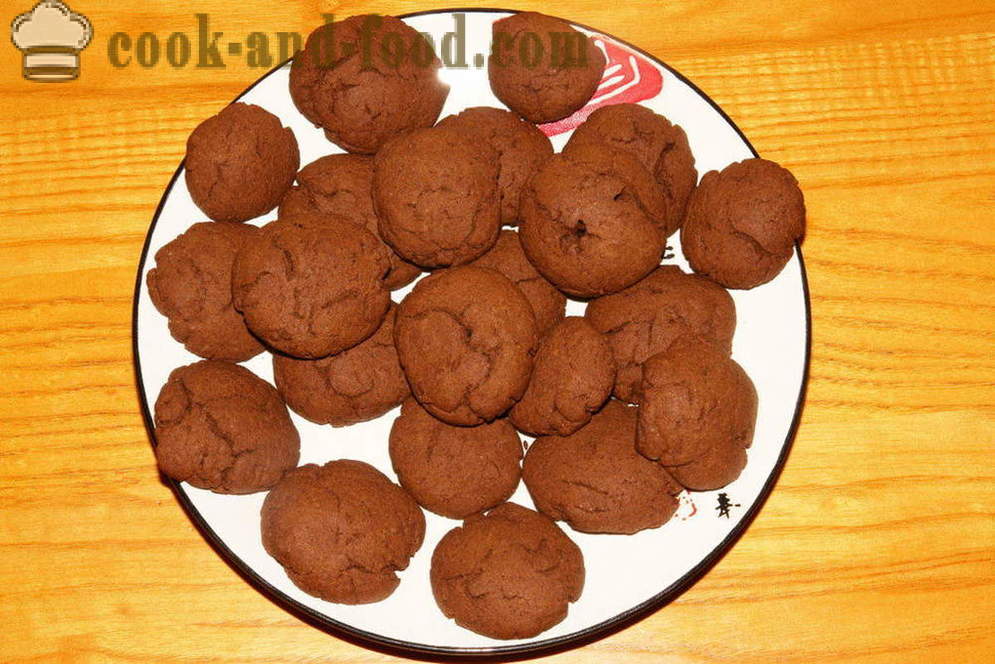 Mudah cookies cip coklat - bagaimana untuk membuat biskut cip coklat di rumah, langkah demi langkah resipi foto