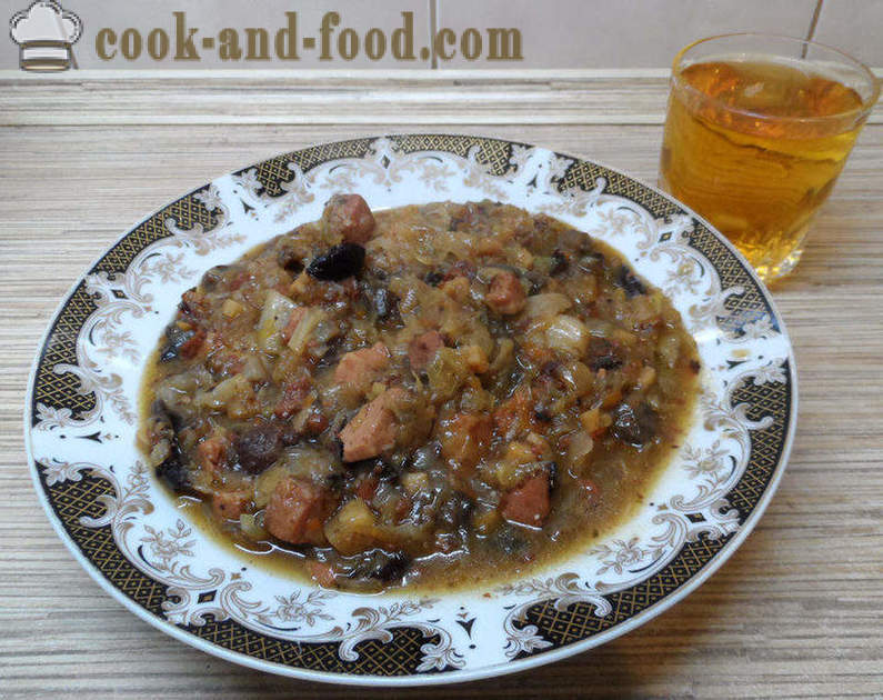 Bigus dengan kubis, daging dan cendawan - bagaimana untuk memasak dengan betul Bigus, langkah demi langkah resipi foto