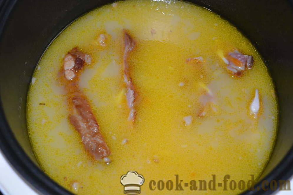 Sup kacang dengan salai - bagaimana untuk memasak sup kacang dengan rusuk salai dalam multivarka, langkah demi langkah resipi foto