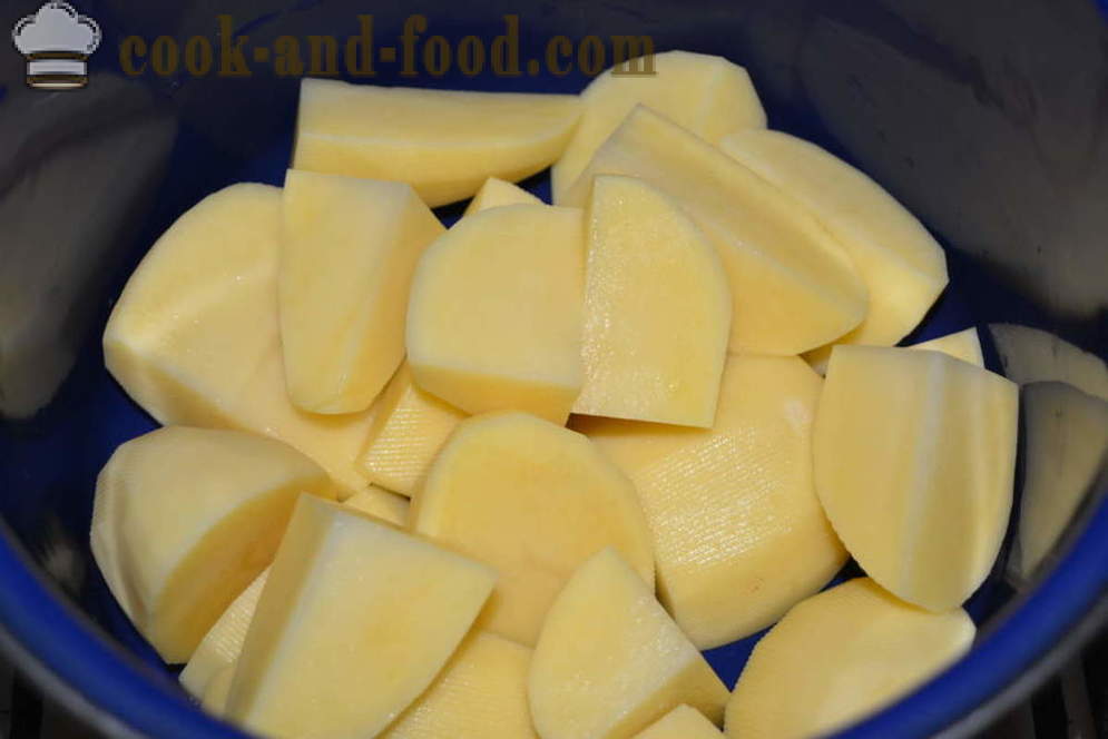 Sup kentang dengan croutons dan salami - bagaimana untuk membuat sup daripada kentang, langkah demi langkah resipi foto
