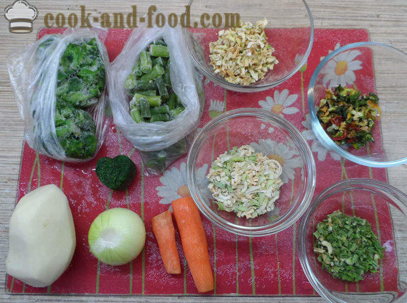 Sup sayur-sayuran - bagaimana untuk memasak sup sayur-sayuran hijau, langkah demi langkah resipi foto