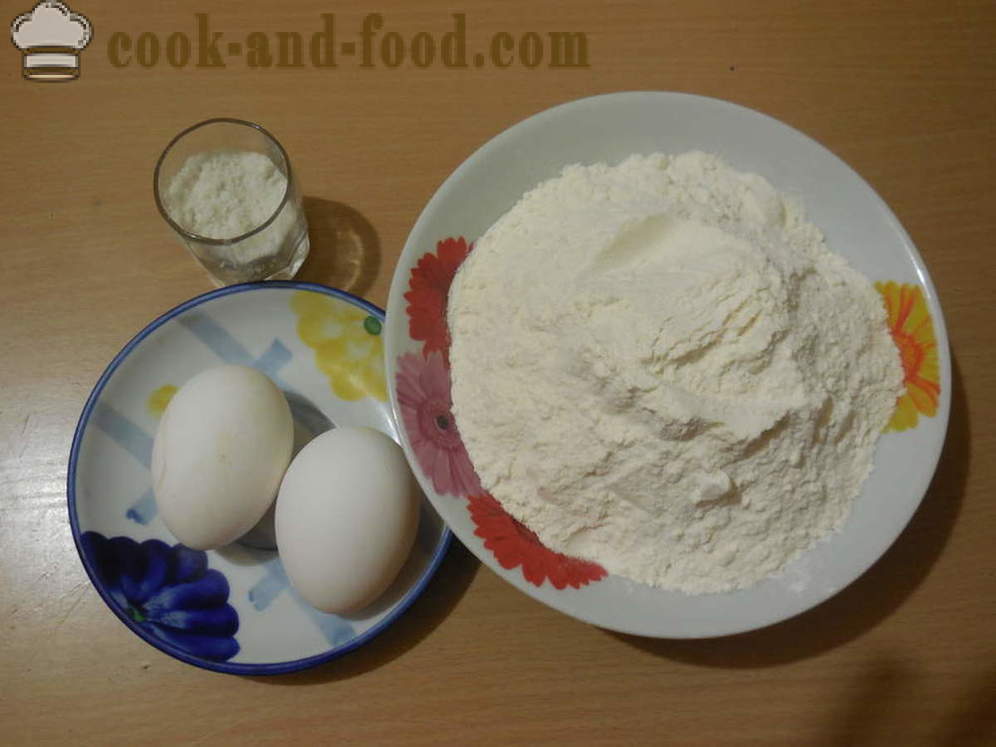 Pasta pada telur, tanpa air - bagaimana untuk membuat mi buatan sendiri untuk sup, langkah demi langkah resipi foto