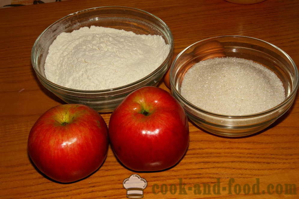 Kek span dengan epal dalam ketuhar - bagaimana untuk memasak kek span dengan epal, langkah demi langkah resipi foto