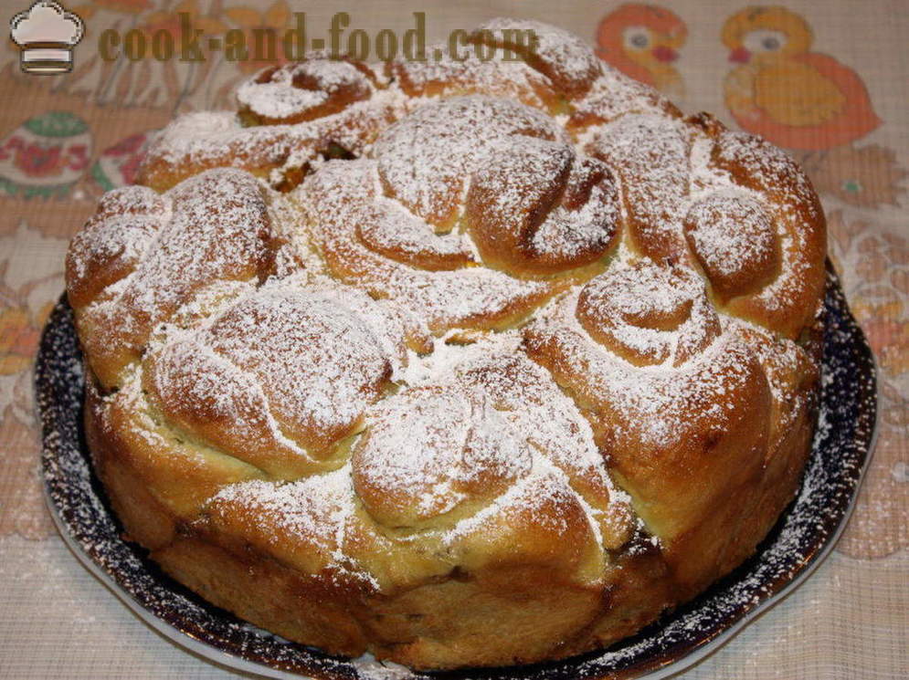 Kek yis dengan labu-suka memasak pai labu dengan pesat, dengan langkah demi langkah resipi foto