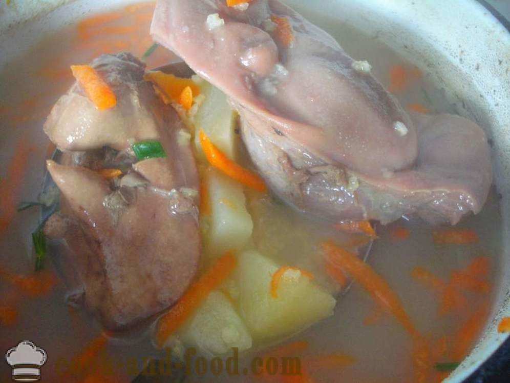 Sup millet giblet - bagaimana untuk memasak sup dengan sekoi, langkah demi langkah resipi foto