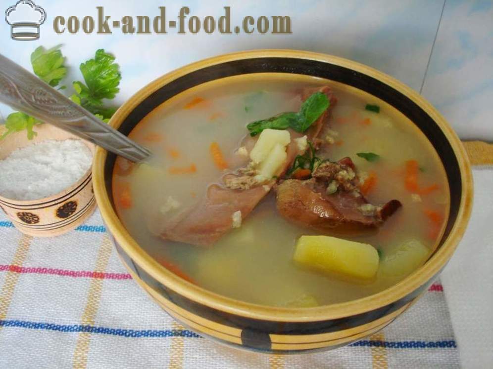 Sup millet giblet - bagaimana untuk memasak sup dengan sekoi, langkah demi langkah resipi foto