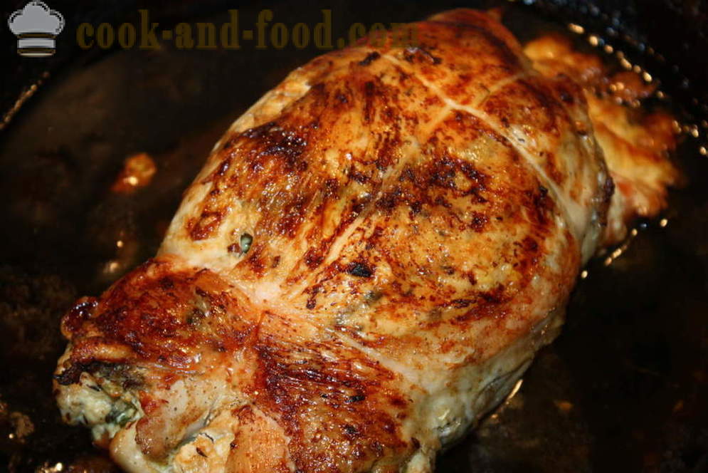 Roll ayam disumbat dengan sayur-sayuran dalam oven - bagaimana untuk menyediakan fillet ayam roll, langkah demi langkah resipi foto