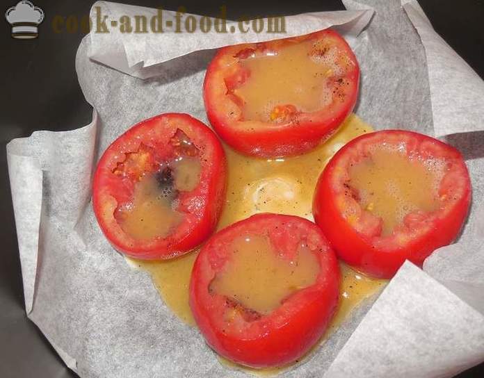 Telur masak hancur asal atau tomato dalam tomato yang lazat dengan telur dan keju - bagaimana untuk memasak telur, langkah demi langkah resipi foto
