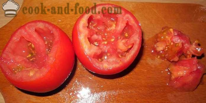 Telur masak hancur asal atau tomato dalam tomato yang lazat dengan telur dan keju - bagaimana untuk memasak telur, langkah demi langkah resipi foto