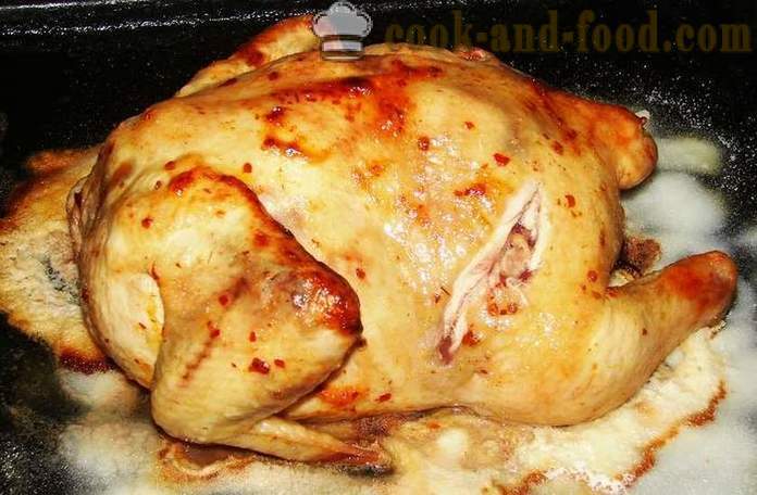 Garam ayam dalam oven - bagaimana untuk memasak ayam untuk garam, langkah demi langkah resipi foto