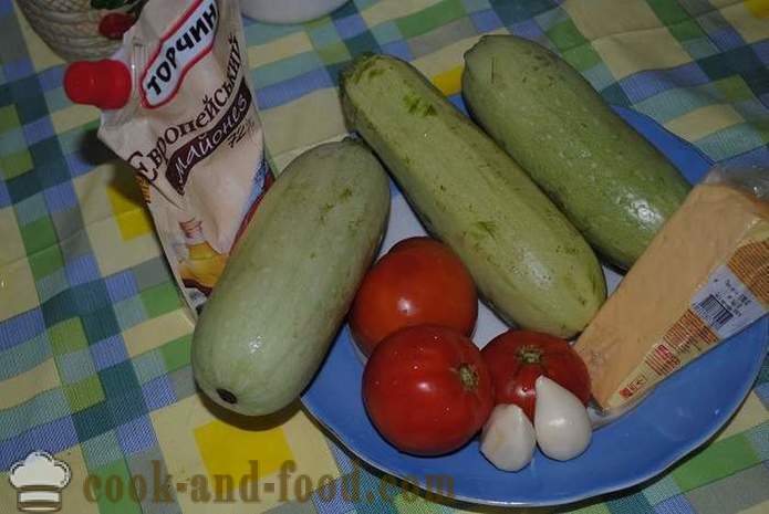 Rolls zucchini dengan keju, bawang putih dan mayonis - bagaimana untuk membuat gulung zucchini, langkah demi langkah resipi foto