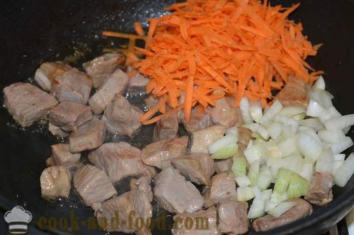 Soba lazat dengan daging dalam kuali - bagaimana untuk memasak soba bubur dengan daging, langkah demi langkah resipi foto