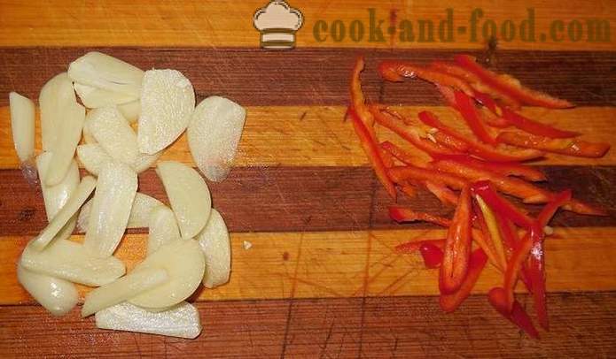 Timun goreng dengan cili, bawang putih, dan bijan, bagaimana untuk memasak timun goreng - satu langkah demi langkah resipi foto