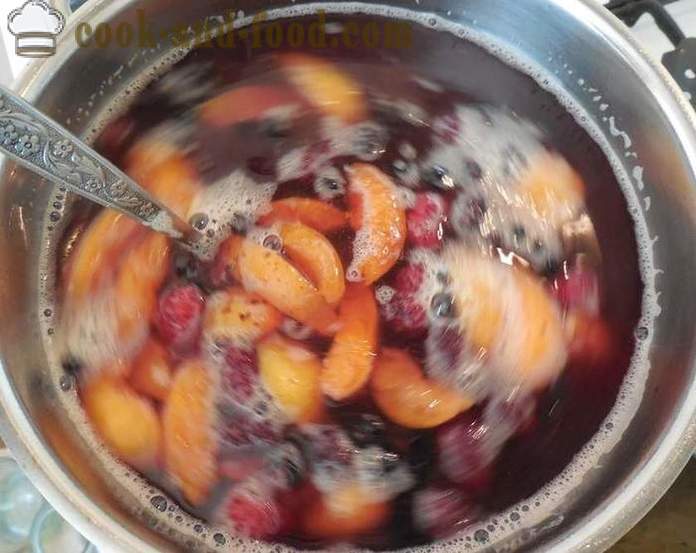 Buah jelly buah currant, mulberries, aprikot dan kanji - bagaimana untuk memasak beri jeli dan kanji, dengan langkah demi langkah resipi foto