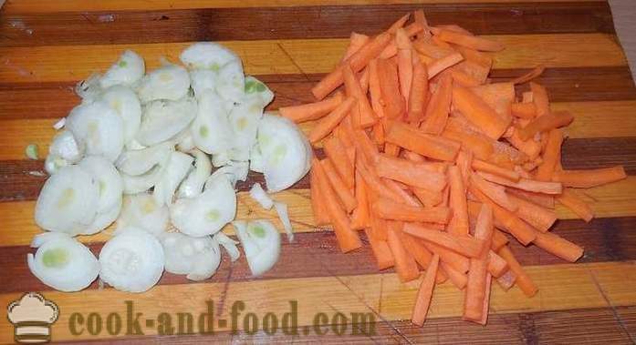 Kubis tumis dengan ayam, sayur-sayuran dan kari - bagaimana untuk memasak kubis rebus dengan ayam daging - langkah demi langkah resipi foto