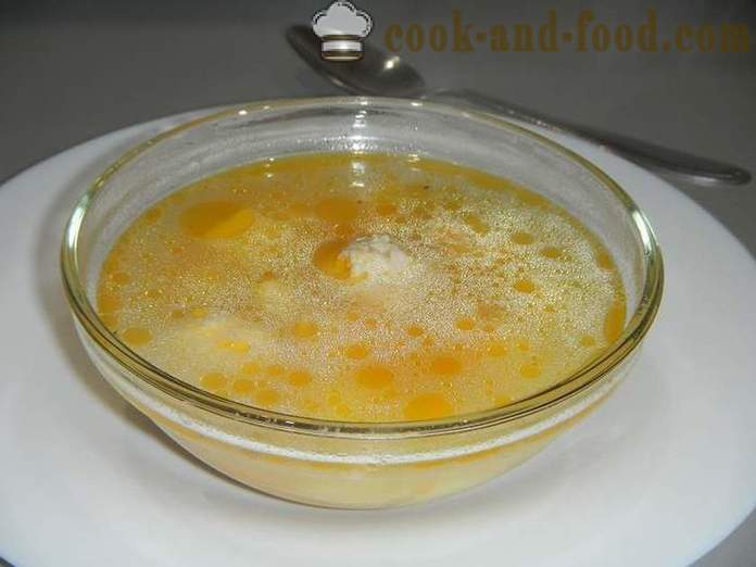 Sup lazat dengan bebola daging dan mi - satu langkah demi langkah resipi dengan gambar bagaimana untuk memasak sup dengan bebola daging
