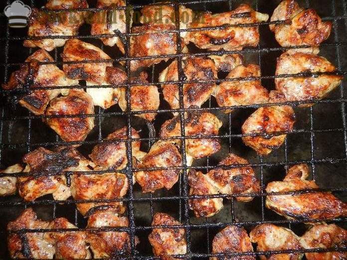 Daging babi berair di panggangan - bagaimana untuk perap daging untuk kebab, barbeku, memanggang atau menggoreng pada resipi panggangan dengan gambar.