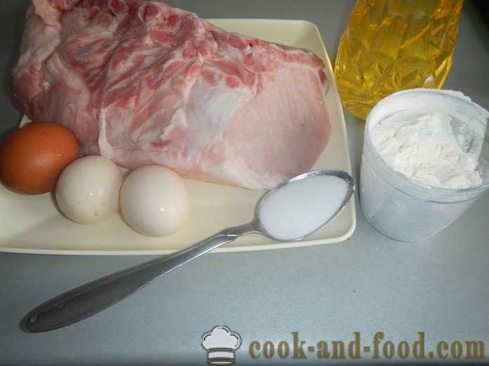 Potongan daging babi berair dengan sos bawang putih - bagaimana untuk memasak potongan daging babi berair, langkah demi langkah resipi dengan gambar.