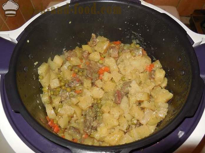 Rebus sayur-sayuran di multivarka, dengan daging dan kentang - bagaimana untuk memasak daging lembu rebus dalam multivarka, langkah demi langkah resipi dengan gambar.