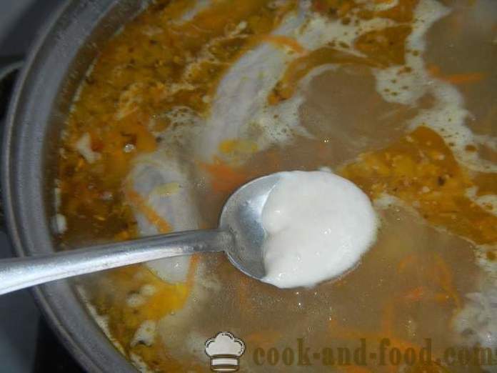 Sup dengan ladu dan ayam - bagaimana untuk membuat ladu untuk sup, langkah demi langkah resipi foto