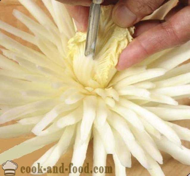 Ukiran untuk Pemula sayur-sayuran: bunga Chrysanthemum kubis Cina, gambar